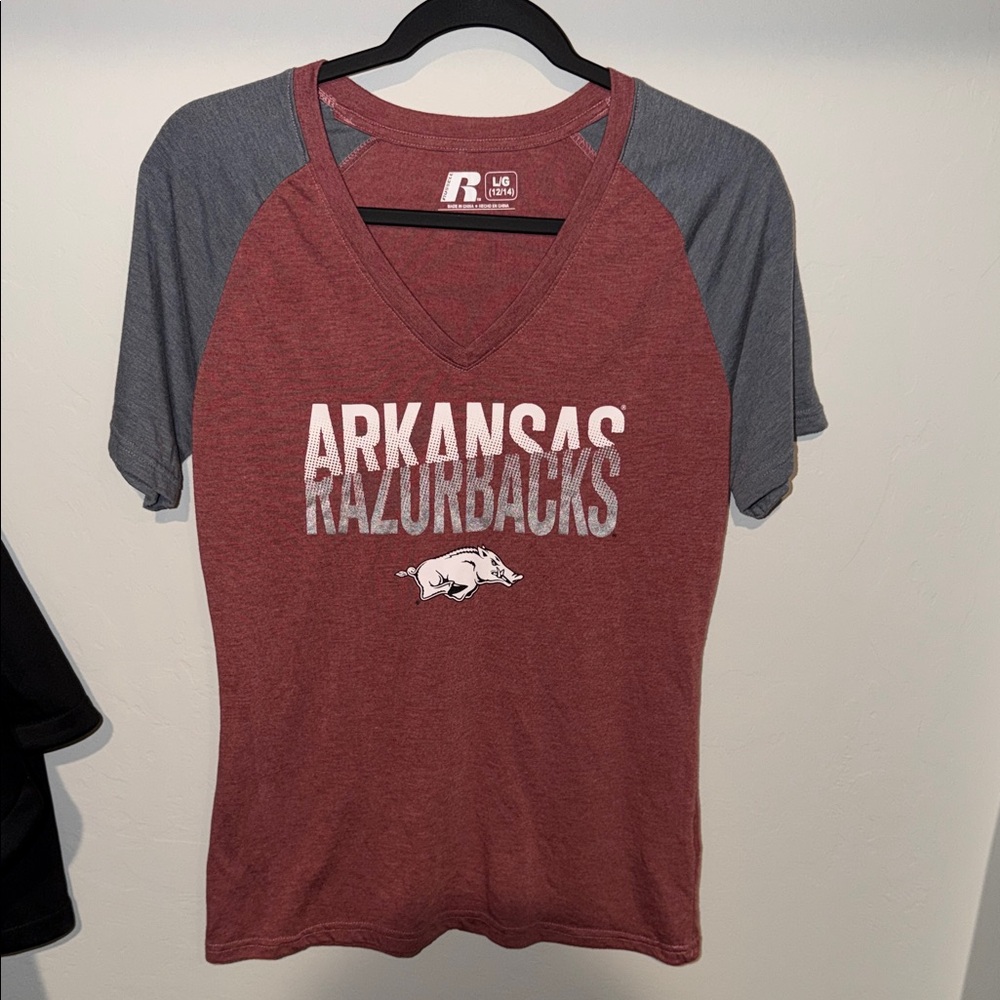 Russell Athletic Arkansas Razorbacks Red and Gray Tee